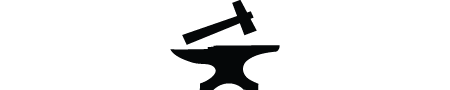 An icon showing a blacksmith anvil and hammer