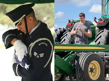 Two veterans leveraging John Deere's Military Hiring Program to transition from service to civil life